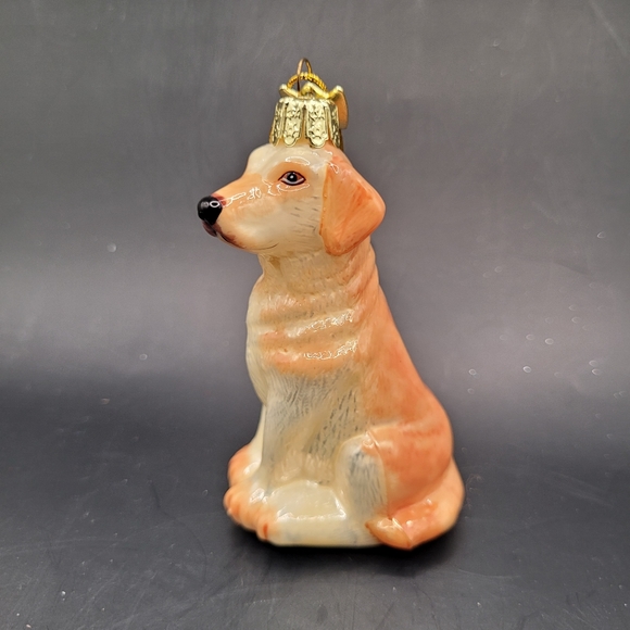 Yellow Labrador Retriever Glass Christmas Ornament - Picture 1 of 7